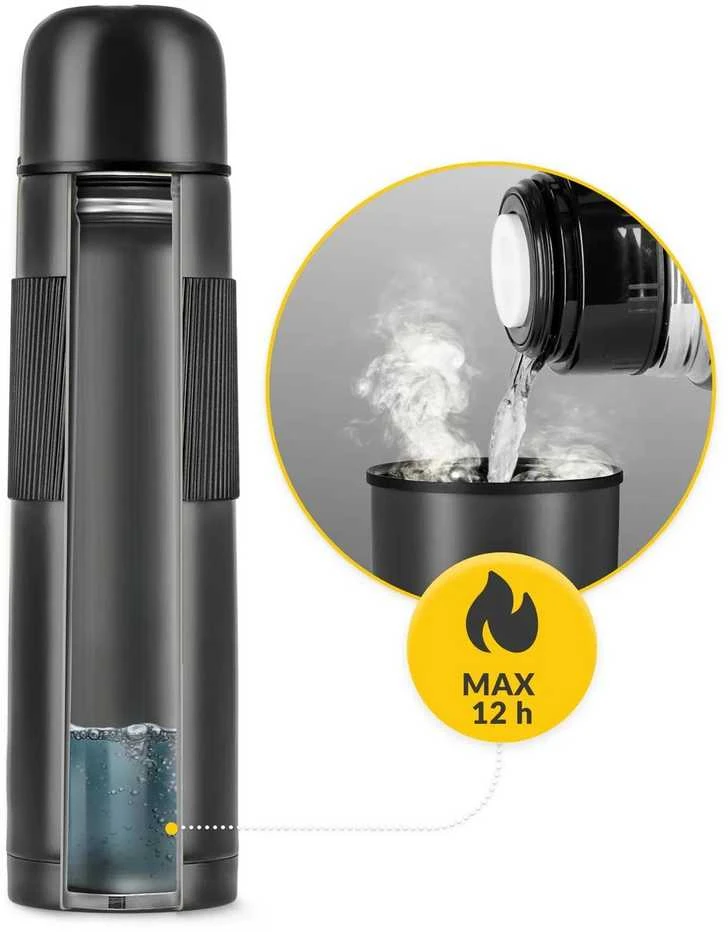 Mountain Kelioninis termosas kavai ir arbatai, 1 litras, juodas