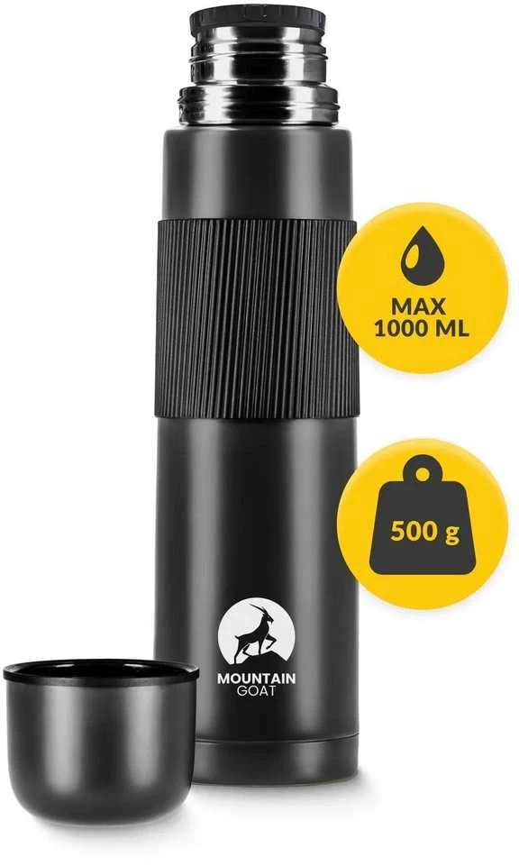 Mountain Kelioninis termosas kavai ir arbatai, 1 litras, juodas