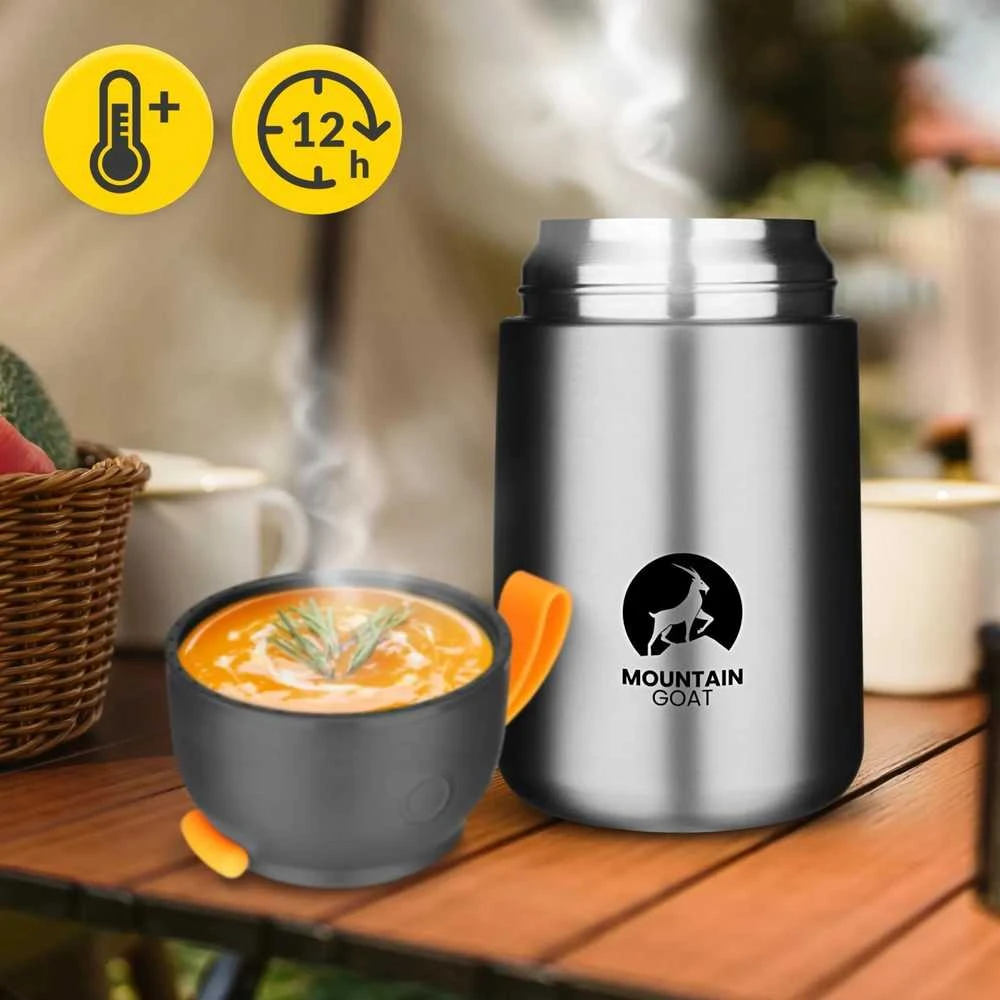 Mountain Nerūdijančio plieno pietų termosas 720 ml, sidabro spalvos