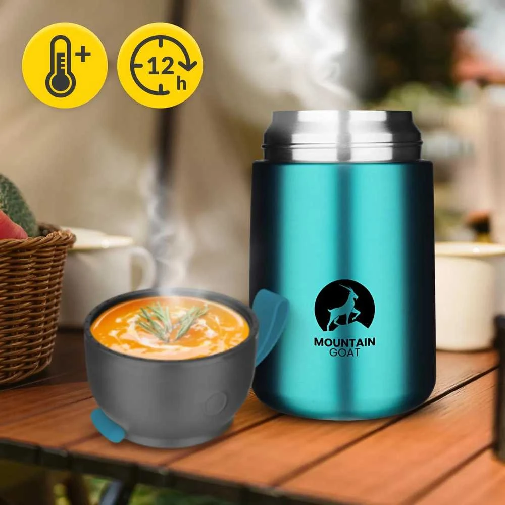 Mountain Nerūdijančio plieno pietų termosas 720 ml, mėlynas