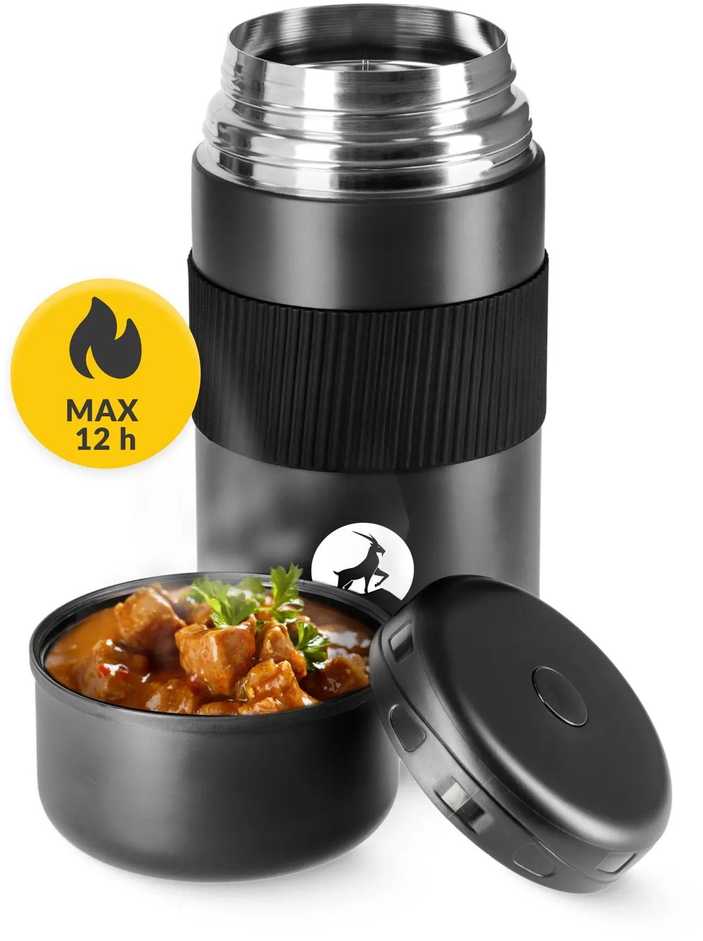 Mountain Nerūdijančio plieno pietų termosas 1 litras, juodas