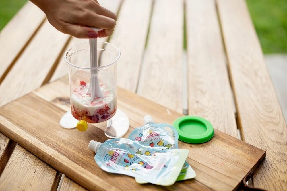 Mousse paketėliai vaikams, 10 vnt, po 150 ml, Fill'n Squeeze