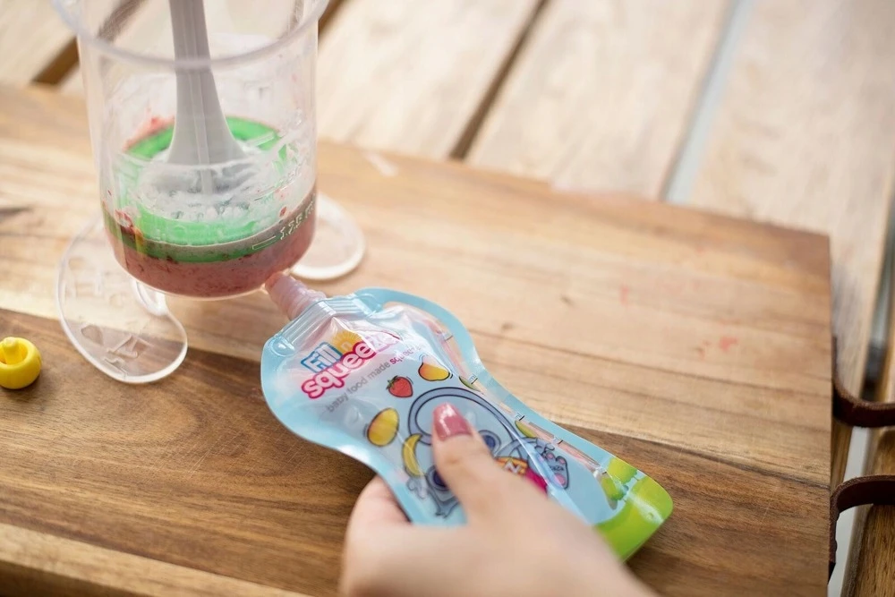 Mousse paketėliai vaikams, 10 vnt, po 150 ml, Fill'n Squeeze