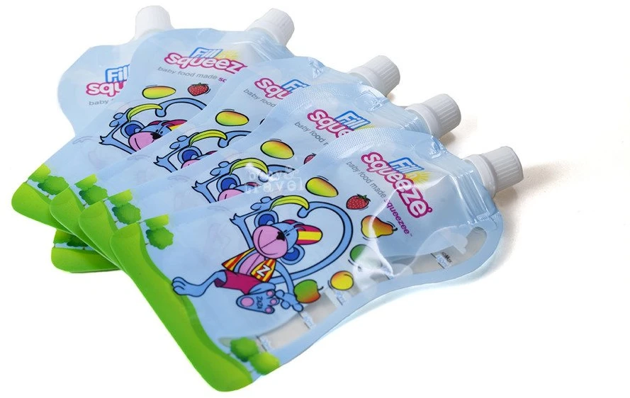 Mousse paketėliai vaikams, 10 vnt, po 150 ml, Fill'n Squeeze