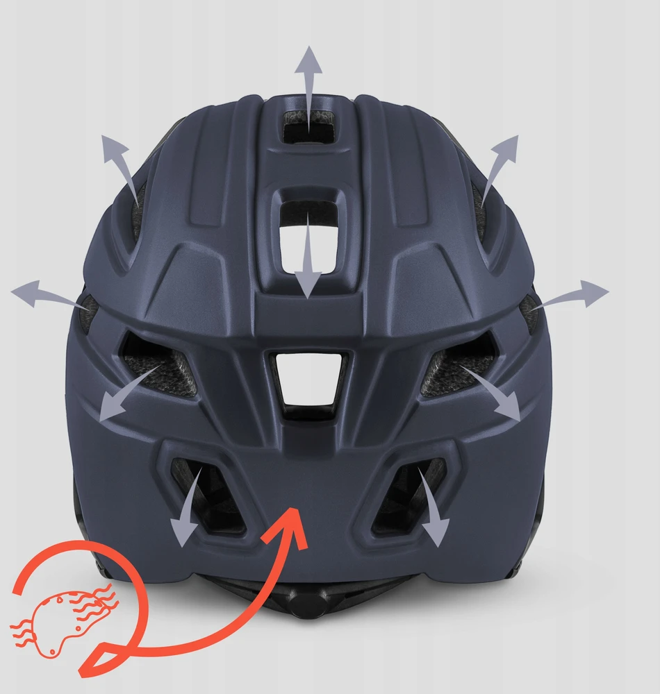 MOVINO EDGE viso veido šalmas 418g MTB paspirtukas, 51-54cm, įmontuotas