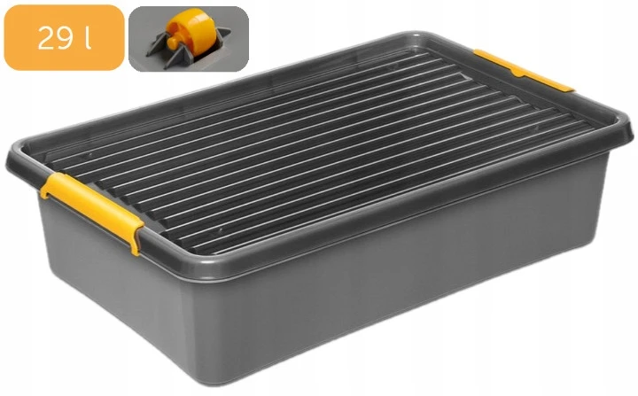 MOXOM Pojemnik pod łóżko 29 l pilka organizer na kółkach plastikowe pudełko