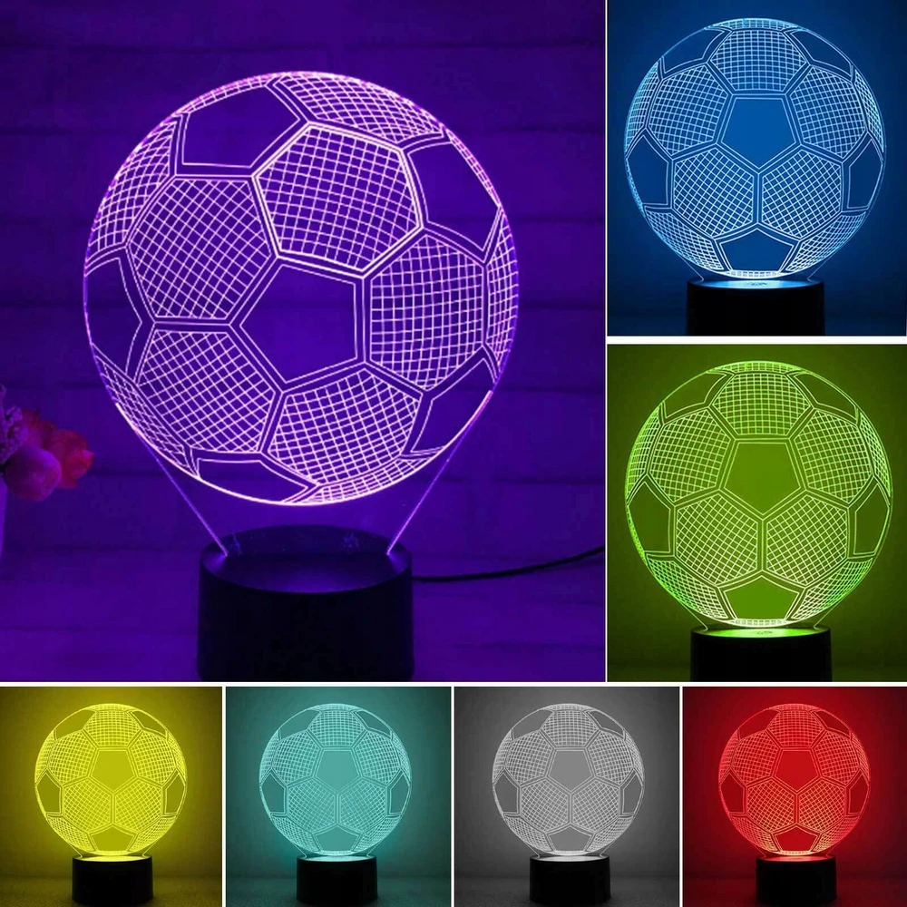Moxomi 3d Led Futbolo Lempa Naktinė, 16 Spalvų