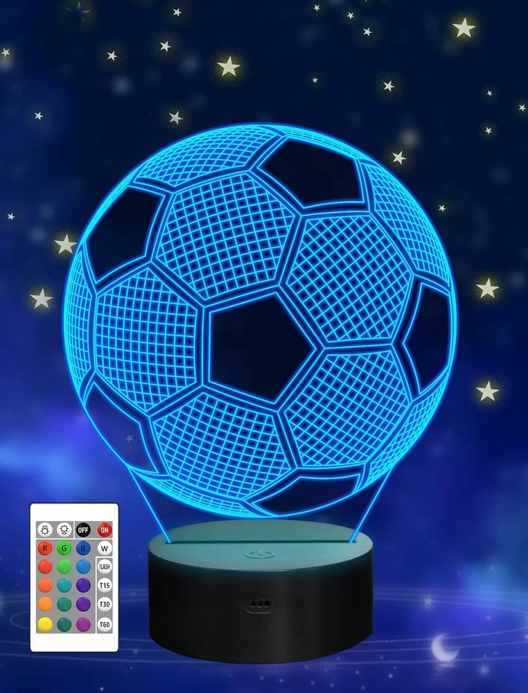 Moxomi 3d Led Futbolo Lempa Naktinė, 16 Spalvų