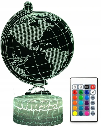 Moxomi 3d Led Globuso Lempa Naktinė Lempa 16 Spalvų su Nuotolinio Valdymo Pulteliu
