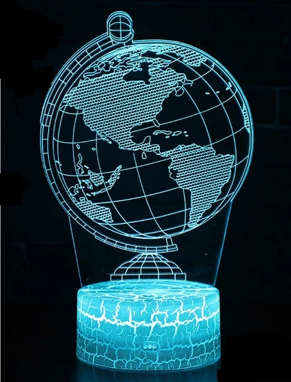 Moxomi 3d Led Globuso Lempa Naktinė Lempa 16 Spalvų su Nuotolinio Valdymo Pulteliu