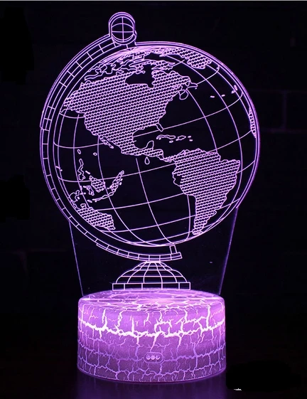 Moxomi 3d Led Globuso Lempa Naktinė Lempa 16 Spalvų su Nuotolinio Valdymo Pulteliu