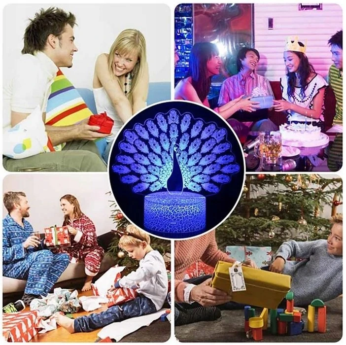 Moxomi 3d Led Lempa "ausinės" - 16 Spalvų, Naktinė, Dovana Audiofilams