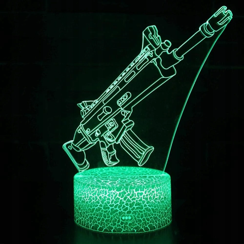 Moxomi 3d Led Lempa - Karabinas, 16 Spalvų, Militari Stiliaus