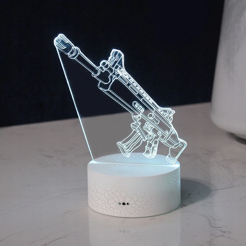 Moxomi 3d Led Lempa - Karabinas, 16 Spalvų, Militari Stiliaus