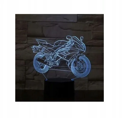 Moxomi 3d Led Lempa Motociklas Lenktynininkas - 16 Spalvų + Nuotolinio Valdymo Pultelis