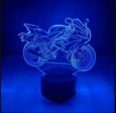 Moxomi 3d Led Lempa Motociklas Lenktynininkas - 16 Spalvų + Nuotolinio Valdymo Pultelis
