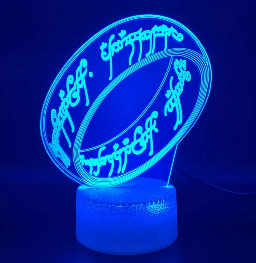 Moxomi 3d Led Lempa "žiedų valdovas" - 16 spalvų, Usb, su pulteliu