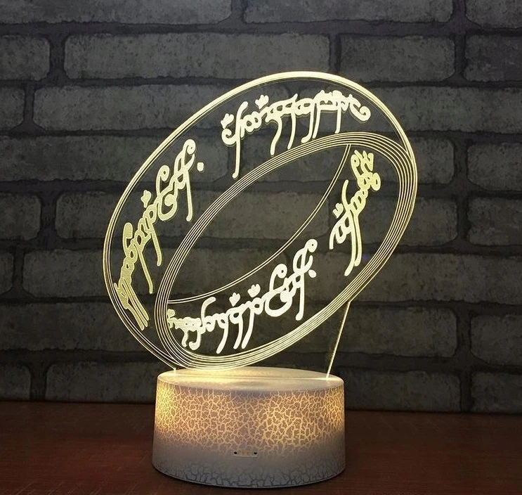 Moxomi 3d Led Lempa "žiedų valdovas" - 16 spalvų, Usb, su pulteliu