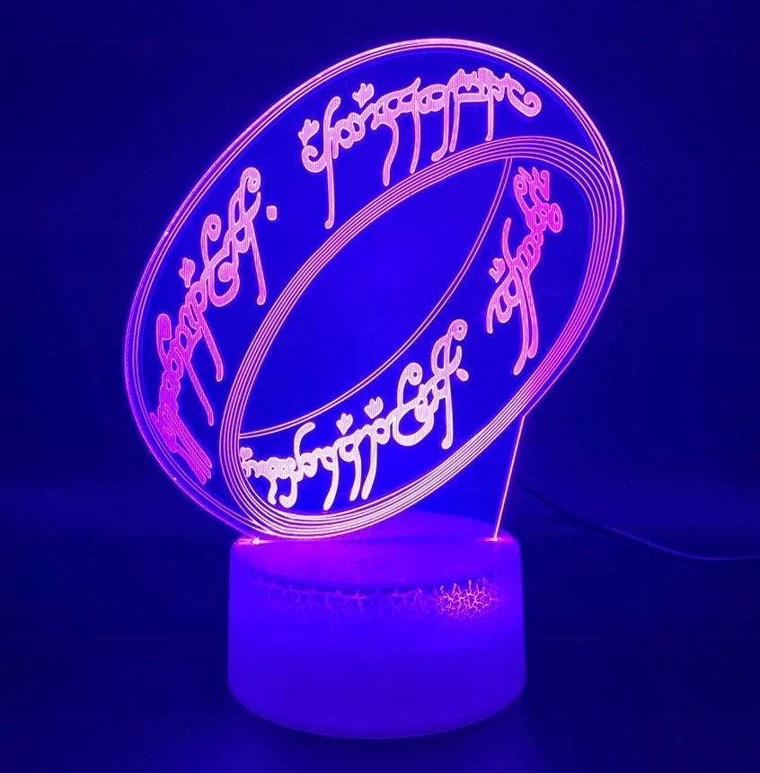 Moxomi 3d Led Lempa "žiedų valdovas" - 16 spalvų, Usb, su pulteliu