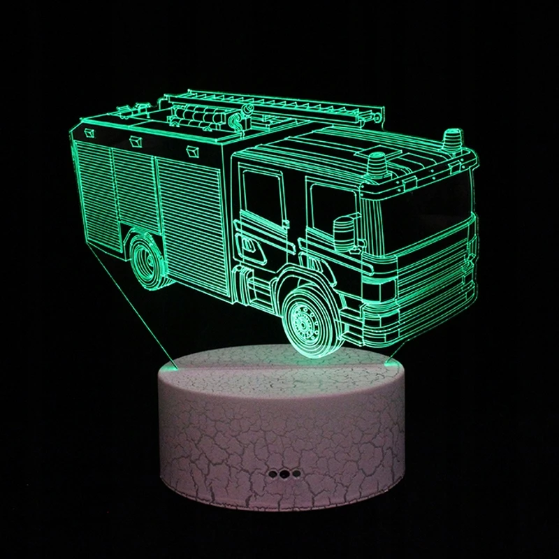 Moxomi 3d Led Lempučių Žibintas Gaisrinė - 16 Spalvų, Usb