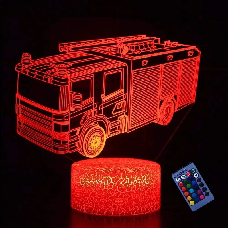Moxomi 3d Led Lempučių Žibintas Gaisrinė - 16 Spalvų, Usb