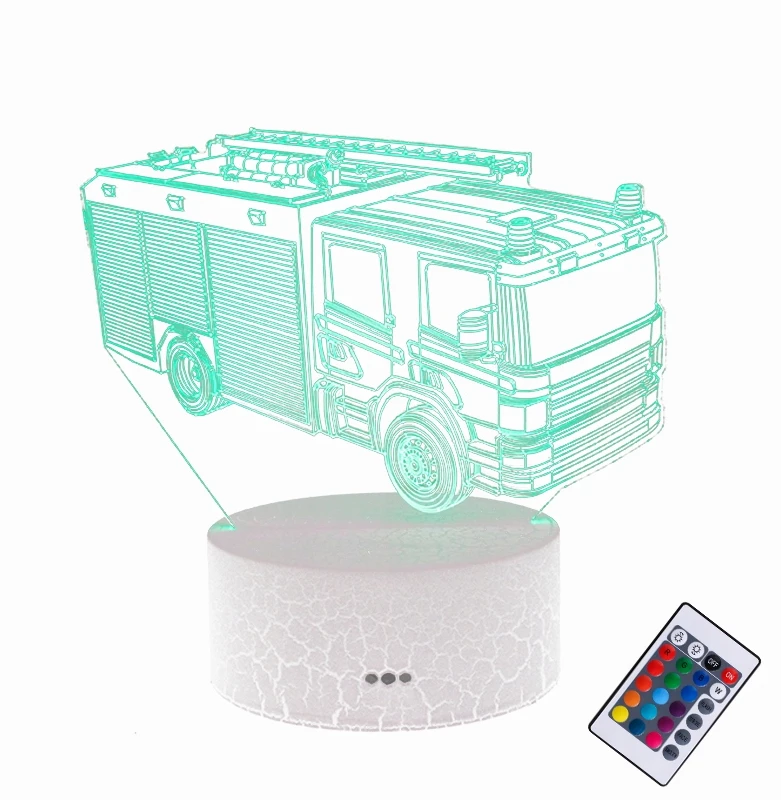 Moxomi 3d Led Lempučių Žibintas Gaisrinė - 16 Spalvų, Usb
