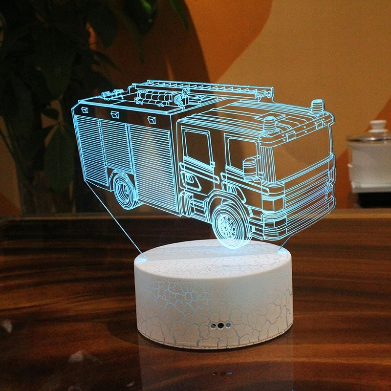 Moxomi 3d Led Lempučių Žibintas Gaisrinė - 16 Spalvų, Usb