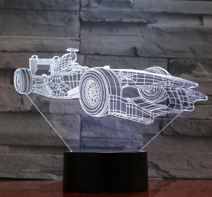 Moxomi 3d Led Naktinė Lempa "lenktynių Automobilis" - 16 Spalvų + Pilotas