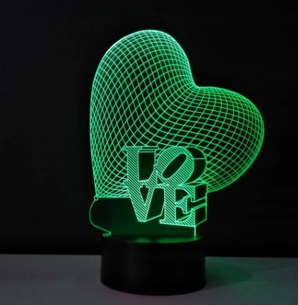 Moxomi 3d Led širdies formos naktinė lempa "aš tave myliu" su 16 spalvų