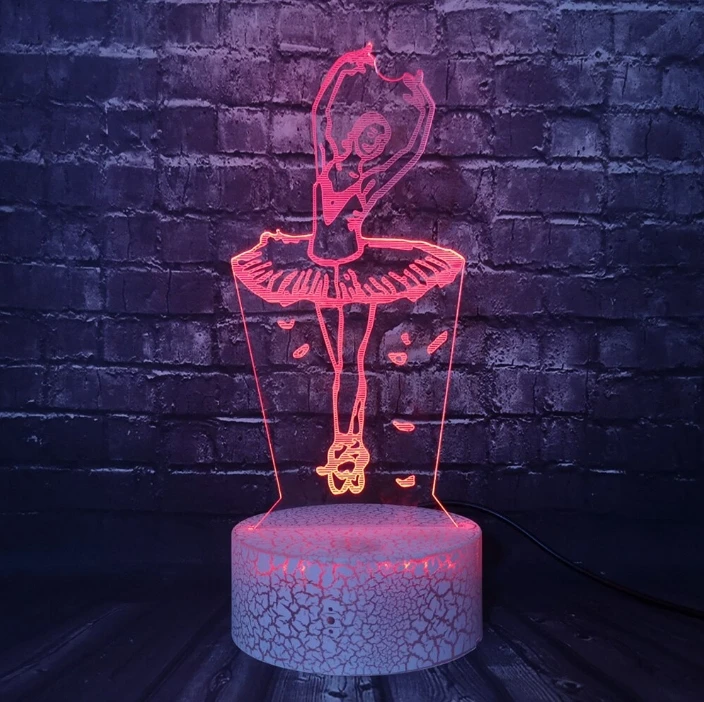 Moxomi LAMPA 3D LED BALET BALETNICA Naktinė lempa 16 KOLORÓW PREMIUM + Pultas