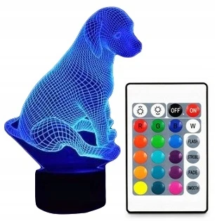 Moxomi LAMPA 3D LED PIES DOG PIESEK PUPPY SZCZENIAK Naktinė lempa 16 KOLORÓW