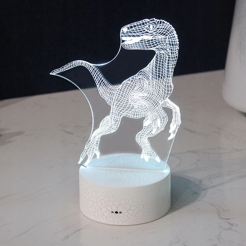 Moxomi LAMPA 3D LED USB DINOZAUR Naktinė lempa dla DZIECKA 16 KOLORÓW