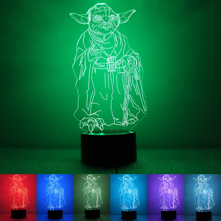 Moxomi LAMPA 3D LED USB GWIEZDNE WOJNY YODA STAR WARS NOC