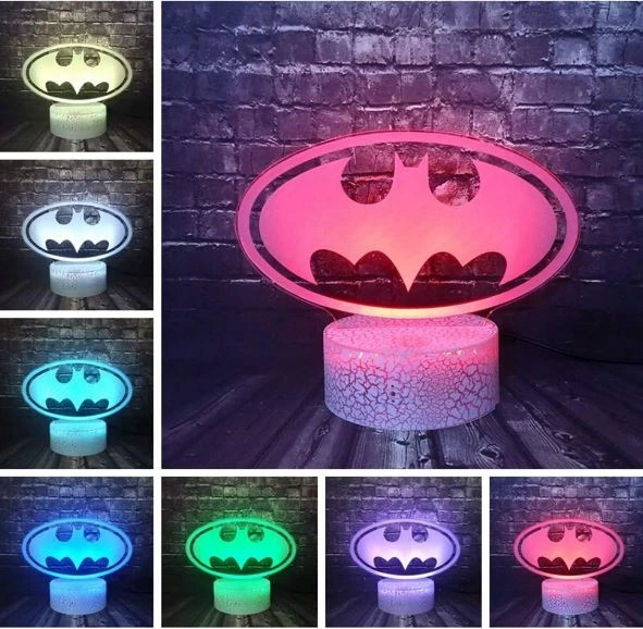 Moxomi Led 3d Lempa Betmeno Logo Dc - 16 Spalvų + Nuotolinio Valdymo Pultelis