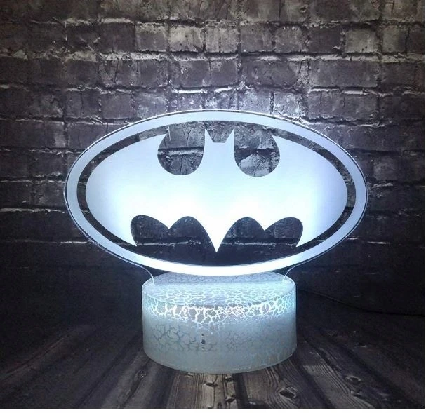 Moxomi Led 3d Lempa Betmeno Logo Dc - 16 Spalvų + Nuotolinio Valdymo Pultelis