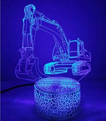 Moxomi Naktinė lempa 3D KOPARKA BUDOWA LAMPA 16 KOLORÓW + Pultas