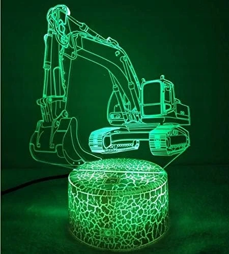 Moxomi Naktinė lempa 3D KOPARKA BUDOWA LAMPA 16 KOLORÓW + Pultas