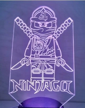 Moxomi Naktinė lempa 3D LED W KSZTAŁCIE NINJAGO LAMPA 16 KOLORÓW PREMIUM + Pultas