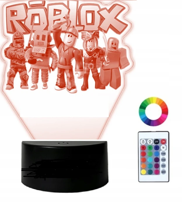 Moxomi Naktinė lempa USB 3D LED Žaidimas ROBLOX LAMPA 16 KOLORÓW + Pultas