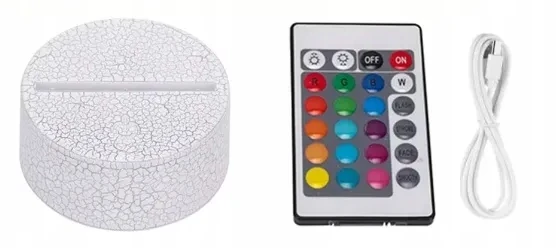 Moxomi NAKTINIS LEMPAS 3D LED FUTBOLO LEMPAS 16 SPALVŲ + NUOTOLINIO PULTAS