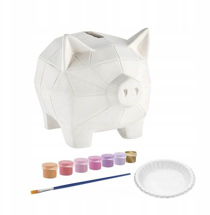 Omega Toys Moxy „PIGGY PIGGY BANK“ KERAMINIS KŪRYBINIS DAŽYMO RINKINYS, skirtas „pasidaryk pats“ vaikams