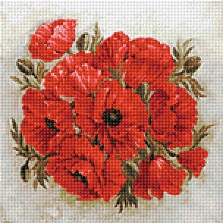 Wizardi Deimantinis paveikslas Scarlet Poppies WD2470