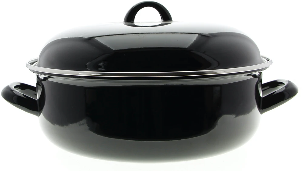 Mplco PLIENINIS PUODAS SU KERAMINE DANGA 28CM 4,5L PLUSBLAC Juodas