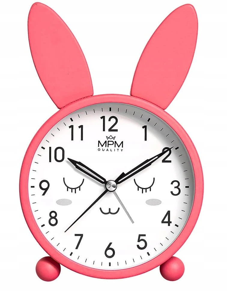 Mpm Quality ROŽINĖ BUDZIK DZIECIĘCY KRÓLIK MPM C01.4370.24 ALARM PODŚWIETLENIE