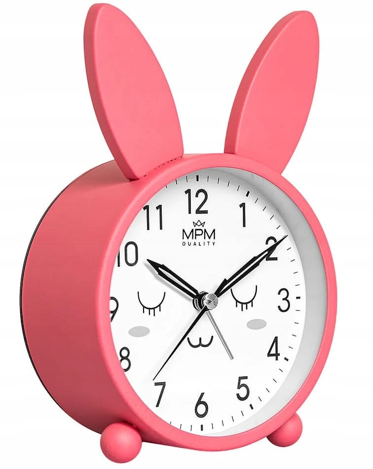 Mpm Quality ROŽINĖ BUDZIK DZIECIĘCY KRÓLIK MPM C01.4370.24 ALARM PODŚWIETLENIE