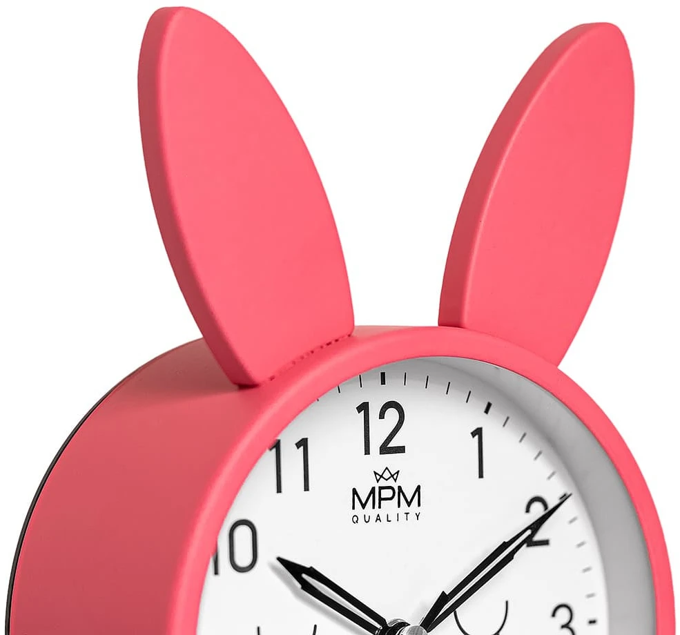 Mpm Quality ROŽINĖ BUDZIK DZIECIĘCY KRÓLIK MPM C01.4370.24 ALARM PODŚWIETLENIE