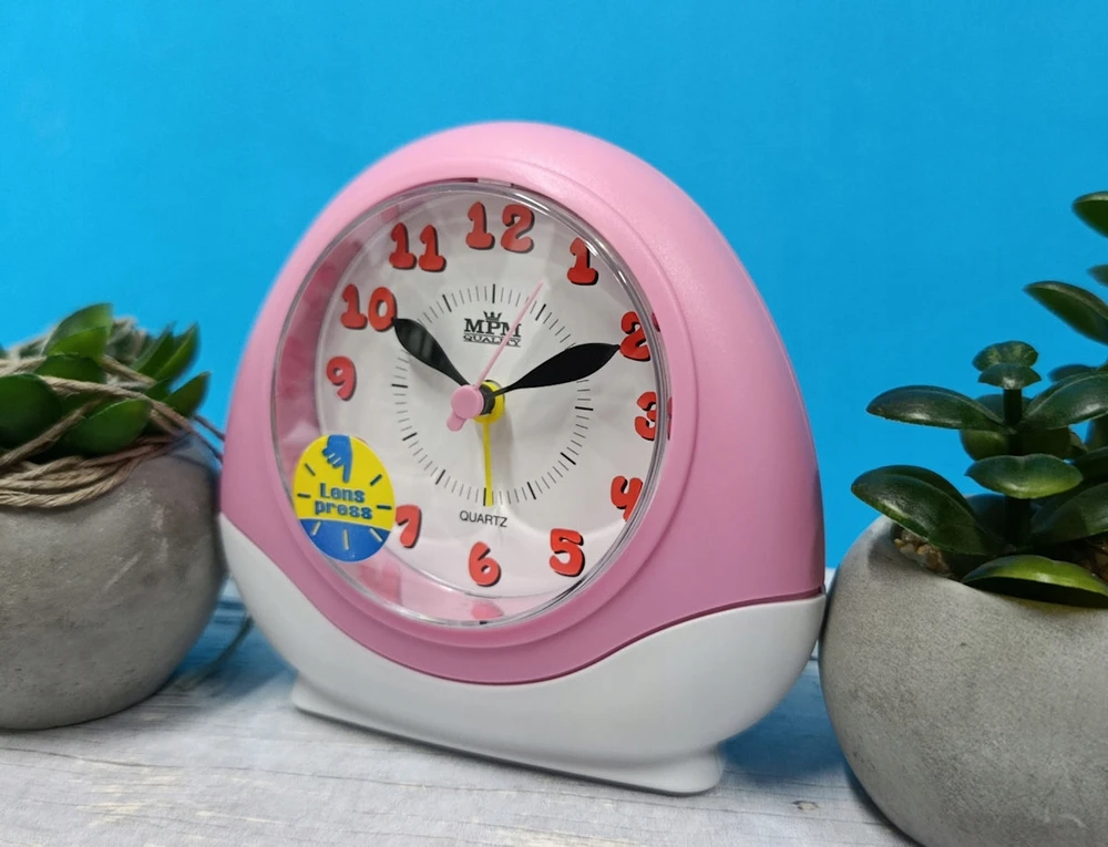 Mpm Quality ROŽINĖ BUDZIK DZIECIĘCY MPM C01.2564.23 PODŚWIETLANY