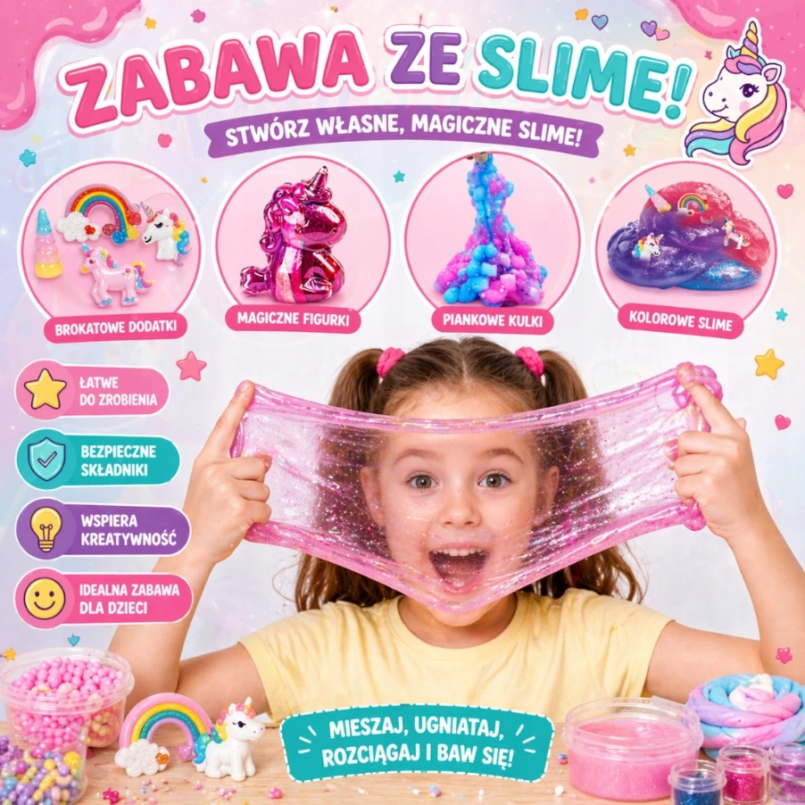 Mpmax Slime Gluty Factory Unicorn Unicorn lagaminas Creative didelis rinkinys