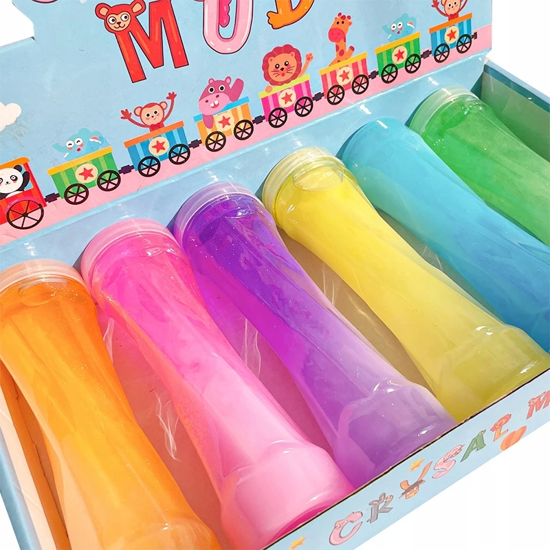 Mpmax SLIME TUBES PLASTIC PASTE GLUTY DIDELIS RINKINYS VAIKAMS, SPALVINGAS 6 Vnt.