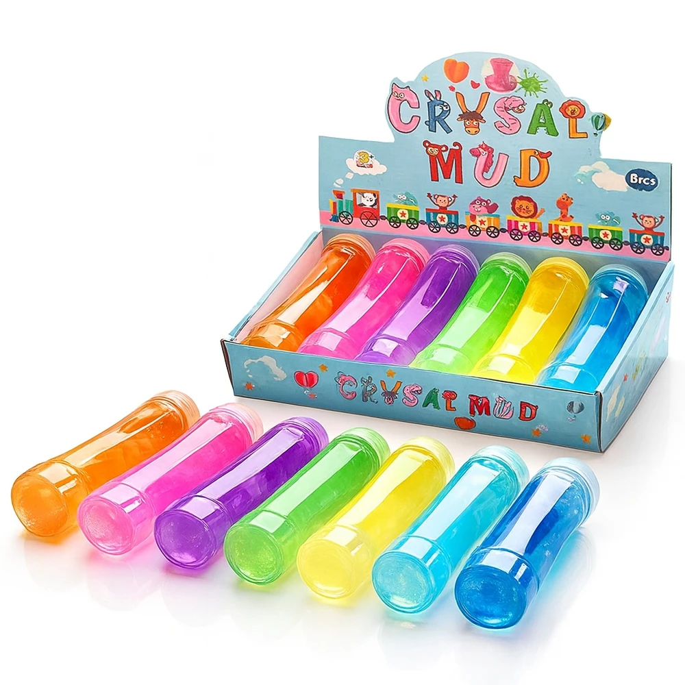 Mpmax SLIME TUBES PLASTIC PASTE GLUTY DIDELIS RINKINYS VAIKAMS, SPALVINGAS 6 Vnt.